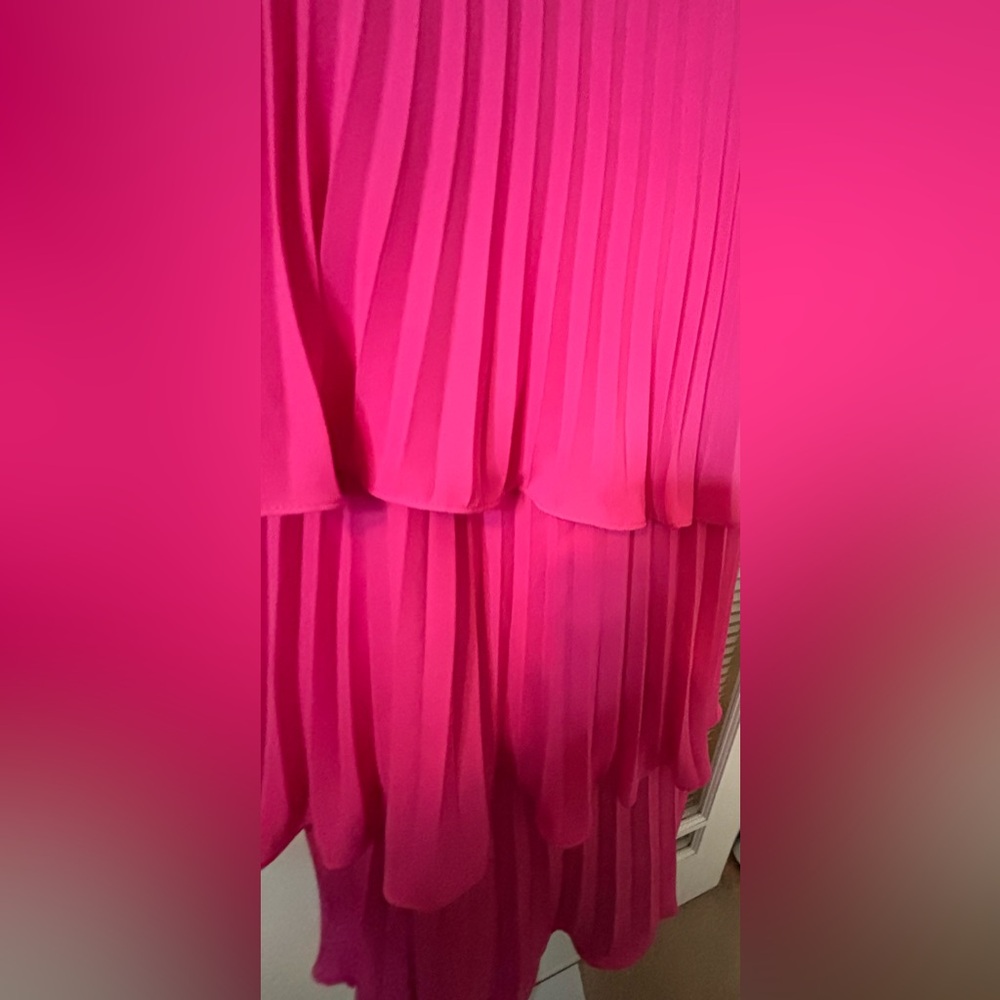 Lulu’s Cascading Crushed HotPink Midi Dress-Size Large - Picture 9 of 16